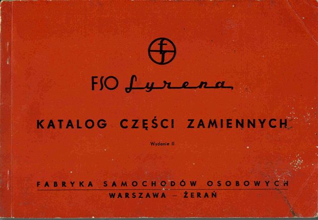 Katalog części zamiennych FSO Syrena 1962